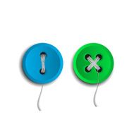 Set of two vector buttons with threads