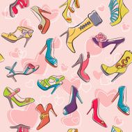 Seamless &quot;I Love Shoes&quot; Pattern