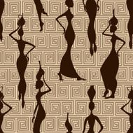 Seamless pattern of African women N2