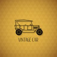 Retro cabriolet car vintage outline style N3