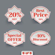 Vector Set of Sale Paper Retro Labels