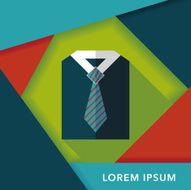 business shirt and tie flat icon with long shadow eps10 N31
