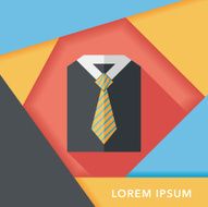 business shirt and tie flat icon with long shadow eps10 N32