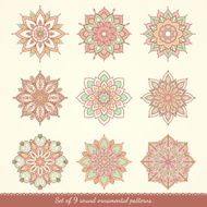 Set of nine ethnic mandalas