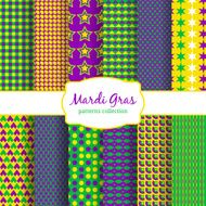 Mardi Gras carnival patterns collection