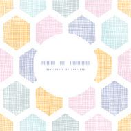 Abstract colorful honeycomb fabric textured frame seamless pattern background