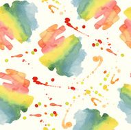 Watercolor hand drawn colorful vector pattern design