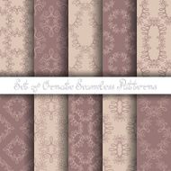 Vector Set of 10 Ornate Seamless Patterns in Vintage Style N2
