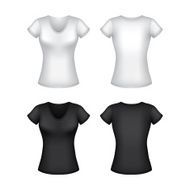 White woman&#039;s t-shirt template isolated vector
