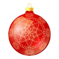 Vector red Christmas decoration made from &ntilde;&iacute;&aring;&aelig;&egrave;&iacute;&ecirc;&egrave; shapes Origi