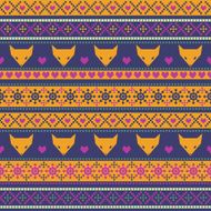 Seamless pattern with fox for holidays