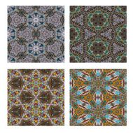 Set of colorful Rock and bead Seamless Mosaic background N3