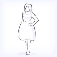 Contour of overweight elegant woman N5