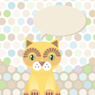 Polka dot background pattern Funny cute red cat