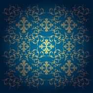Vector baroque flowers background blue