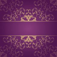 Purple vector baroque flowers background
