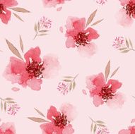 Watercolor flowers seamless pattern N12