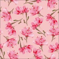 Watercolor flowers seamless pattern N14