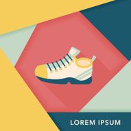 sneaker flat icon with long shadow eps10 N49