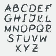 Hand drawn grunge watercolor vector alphabet