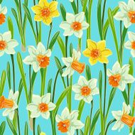 Yellow jonquil daffodil narcissus seamless pattern