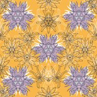Seamless pattern with fancy flowers