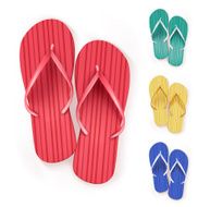 Set of Realistic Colorful Flip Flops Beach Slippers N2