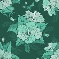 Hibiscus seamless pattern