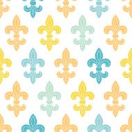 God and blue lily seamless pattern background