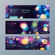Set of blurry bokeh banners templates N2