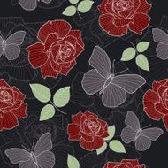 Abstract Elegance Seamless pattern with floral background N4