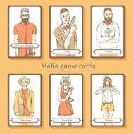 Sketch Mafia cards in vintage style