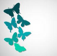 background with a border of butterflies flying
