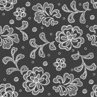 Lace fabric seamless pattern with abstract flowers N2