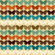 Seamless pattern with butterflies in retro style