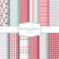 Abstract geometric seamless patterns set