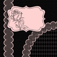 Vintage lace frame ornamental flowers Vector texture N3