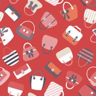 Collection of Retro Woman Bags Seamless Background N5