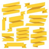 Vector yellow ribbons set