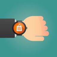 Smart watch icon with a shopping bag N2
