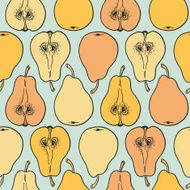 Pattern with ripe pears N13