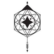 Trendy style geometric tattoo design