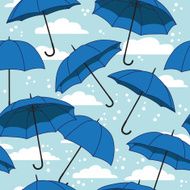 vector seamless pattern with blue umbrellas N4