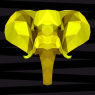 bright colored abstract geometric polygonal elephant background