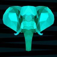 bright colored abstract geometric polygonal elephant background N2