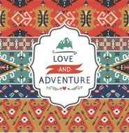 Seamless aztec pattern with geometric elements