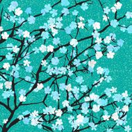 Blue floral print