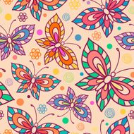 Seamless pattern with stylized butterflies N15