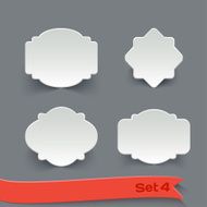Vector Set of Blank White Paper Retro Labels N2