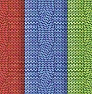 Cabled knitted pattern 3 colours